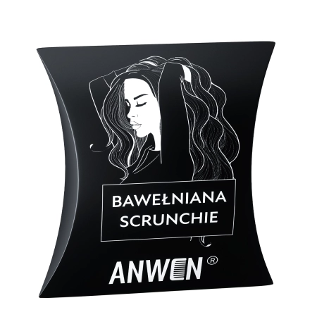 Anwen - Bawełniana Scrunchie - Czarna Gumka do Włosów - 1szt.