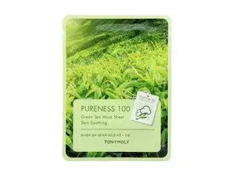 TonyMoly - Pureness 100 Mask Sheet Green Tea - Kojąca Maska Z Ekstraktem Z Zielonej Herbaty
