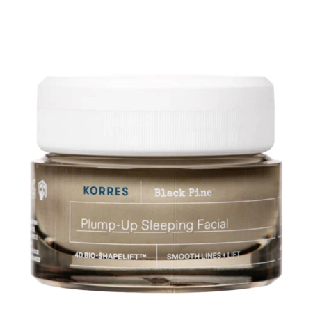 Korres - Black Pine Plump-Up Sleeping Facial - Ujędrniający Krem do Twarzy na Noc - 40ml