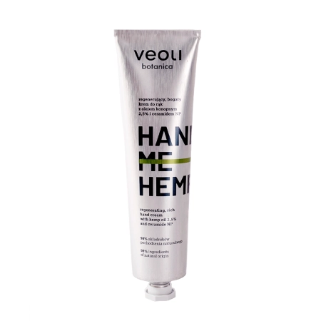 Veoli Botanica - Hand Me Hemp - Regenerujący, Bogaty Krem do Rąk z Olejem Konopnym 2,5% - 75ml