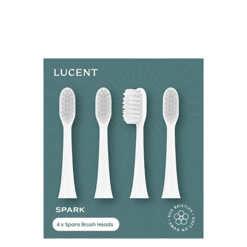 Be Lucent - Spark Sonic Toothbrush Heads - Wymienne Końcówki do Szczoteczki Sonicznej - White - 4szt