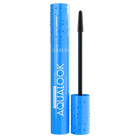 Claresa - Aqualook Waterproof Volume&Length Mascara - Black - Tusz Do Rzęs Wodoodporny Pogrubiająco - Wydłużający - Czarny - 8g 