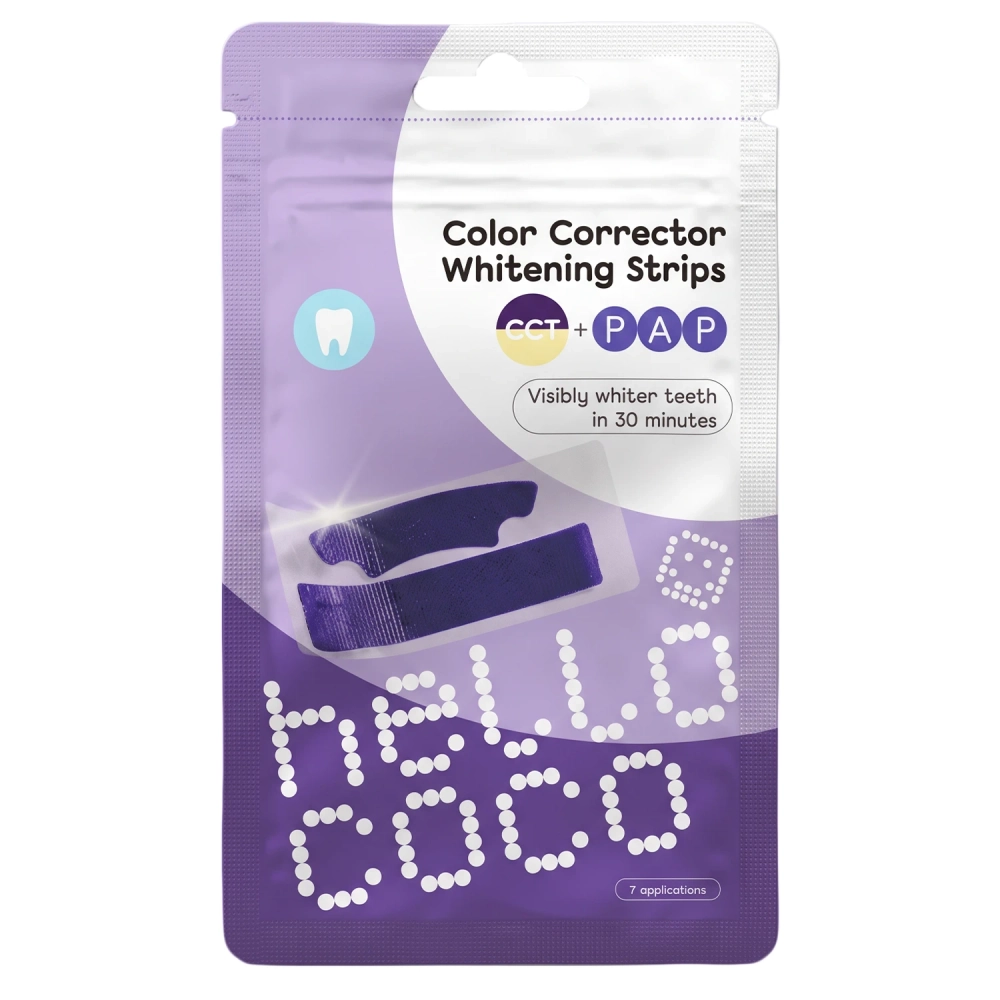 hello coco - Color Corrector Whitening Strips - Wybielające Paski do Zębów - 14szt