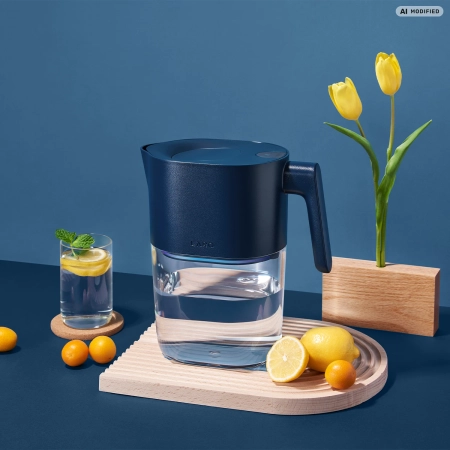 LARQ - Pitcher PureVis - Inteligentny, Samoczyszczący Dzbanek Filtrujący - Monaco Blue - 1,9L 