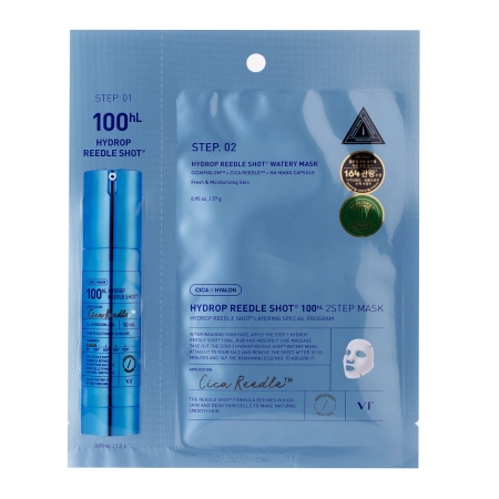 VT Cosmetics -  Hydrop Reedle Shot 100hL 2-Step Mask - Nawilżająca Maska Hydrożelowa do Twarzy - 1szt/38g