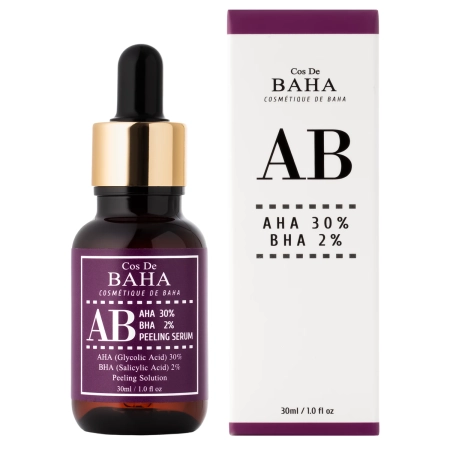 Cos De BAHA - AHA 30% BHA 2% Peeling Serum (AB) - Serum Peelingujące do Twarzy z Kwasami AHA 30% i BHA 2% - 30ml