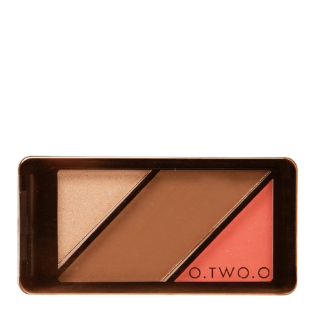 O.TWO.O - 3 in 1 Blusher Highlighter Contour - Zestaw do Konturowania Twarzy - 04 Donuts - 10g