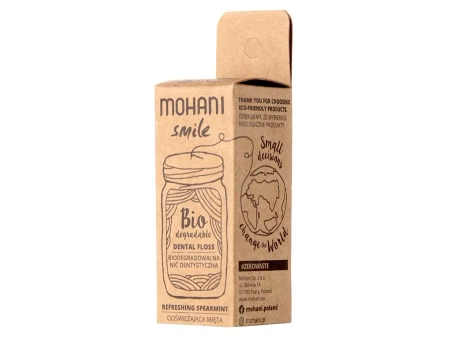 Mohani - Smile - Dental Floss - Biodegradowalna Nić Dentystyczna - Odświeżająca Mięta