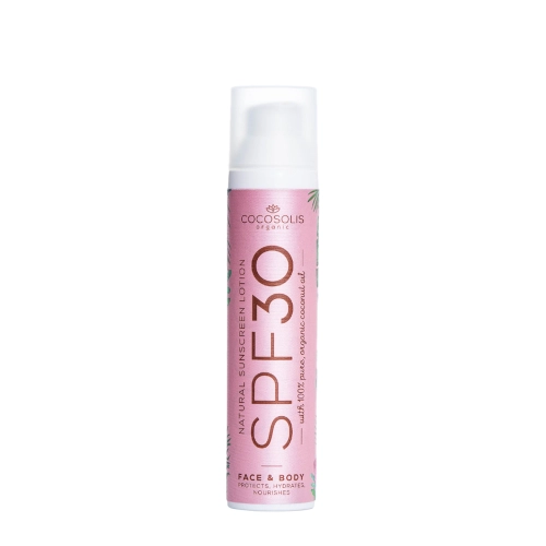 Cocosolis - Natural Sunscreen Lotion SPF 30 - Balsam do Twarzy i Ciała z Filtrem - 100g