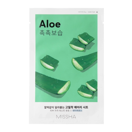 Missha - Airy Fit Sheet Mask - Aloe - Nawilżająco Uelastyczniająca Maska w Płachcie - 19g
