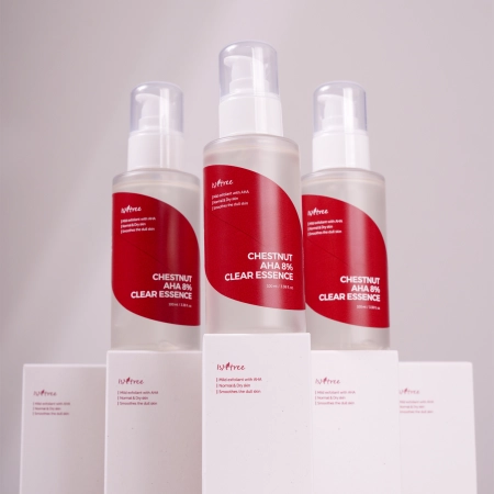 Isntree - Chestnut AHA 8% Clear Essence - Esencja do Twarzy z Kwasem Mlekowym i Glikolowym - 100ml OUTLET