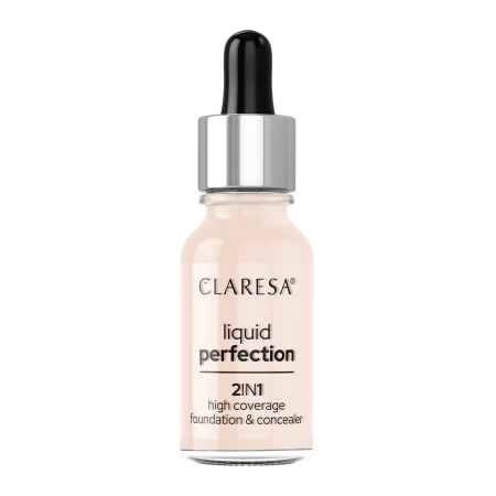Claresa - Liquid Perfection - Korektor i Podkład Kryjący 2w1 - 101 Light - 18g