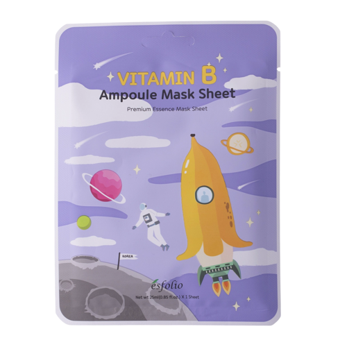 Esfolio - Vitamin B Ampoule Mask Sheet - Nawilżająca Maska w Płachcie z Ekstraktem z Banana - 25ml