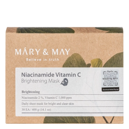Mary&May - Niacinamide Vitamin C Brightening Mask - Zestaw Rozjaśniających Masek do Twarzy - 30szt