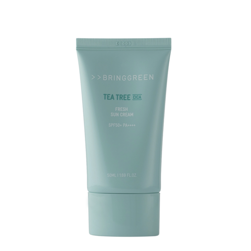 Bring Green - Tea Tree Cica Fresh Sun Cream SPF 50+ PA++++ - Kojący Krem do Twarzy z Filtrem - 50ml