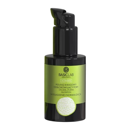 BasicLab - Wygładzenie i Normalizacja - Peeling Kwasowy Odblokowujący Pory  z 15% AHA, 2% BHA - 30ml