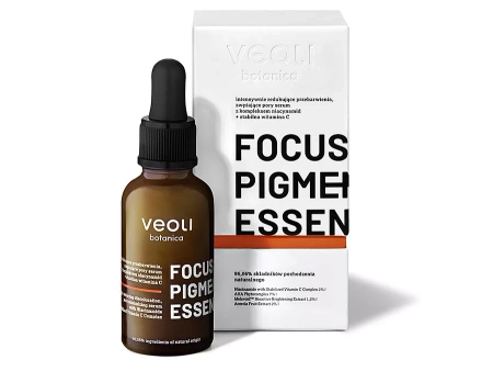 Veoli Botanica - Focus Pigmentation Essence - Intensywnie Roredukujące Przebarwienia oraz Zwężające Py Serum z Kompleksem Niacynamid + Stabilna Witamina C - 30ml