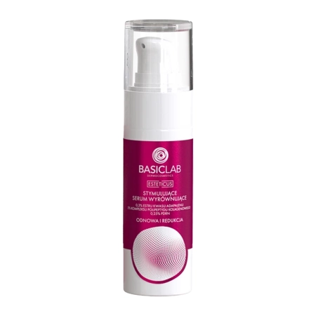 BasicLab - Esteticus - Stymulujące Serum Wyrównujące, 0,3% Estru Kwasu Adapalenu, 5% Kompleksu Polipeptydu Kolagenowego, 0,25% PDRN - 30ml