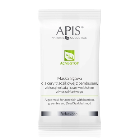 Apis - Acne-Stop - Maska Algowa dla Cery Trądzikowej z Bambusem, Zieloną Herbatą i Czarnym Błotem z Morza Martwego - 20g