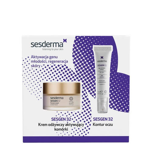 sesderma - Sesgen Set - Zestaw Produktów Odżywczych - Krem do Twarzy + Krem do Skóry Wokół Oczu - 50ml+15ml