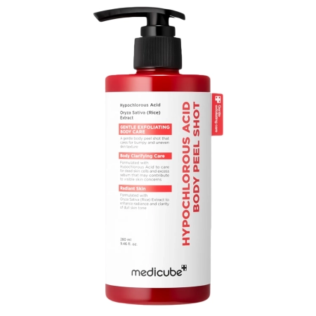 Medicube - Hypochlorous Acid Rice Body Peel Shot - Peeling do Ciała z Kwasem Podchlorawym - 280ml
