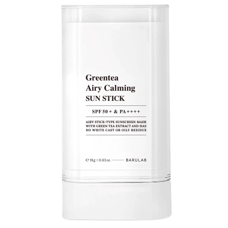 Barulab - Greentea Airy Calming Sun Stick SPF50+ PA++++ - Kojący Sztyft do Twarzy z Filtrem - 18g OUTLET