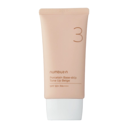 Numbuzin - No.3 - Porcelain Base-skip Tone Up Beige - Tonujący Krem 3w1 - 50ml