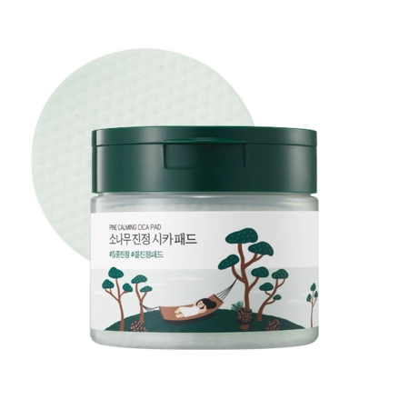 Round Lab - Pine Calming Cica Pad - Wygładzająco-Kojące Płatki do Twarzy - 50szt.