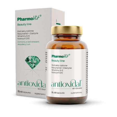 Pharmovit - Antioxidal Skin Booster - Suplement Diety Ochrona przed Stresem Antyoksydacyjnym - Kapsułki - 60szt OUTLET