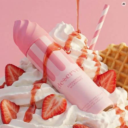 DESERVED - Whipped Shower Foam - Pianka pod Prysznic - Strawberry Milkshake - 250ml 