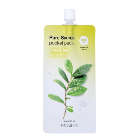 Missha - Pure Source Pocket Pack - Green Tea - Nawilżająca Maska do Twarzy - 10ml