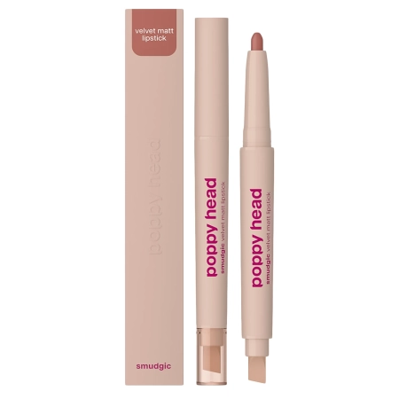 Poppy Head - Smudgic Velvet Matt Lipstick - Matowa Pomadka w Kredce - 03 Dusky Allure - 0,85g  