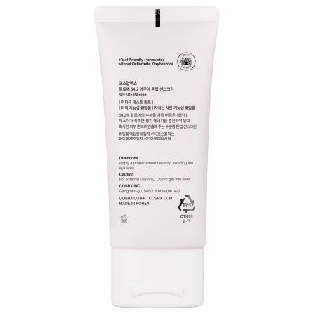COSRX - Aloe 54.2 Aqua Tone-Up Sunscreen SPF50+/PA++++ - Nawilżający Krem z Filtrem Przeciwsłonecznym - 50ml