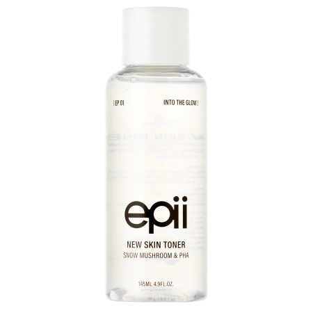 Epii - New Skin Toner Snow Mushroom & PHA - Nawilżająco-Złuszczający Tonik do Twarzy - 145ml