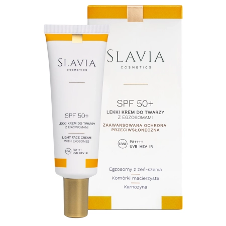 Slavia Cosmetics - SPF 50+ Lekki Krem do Twarzy z Egzosomami - 50ml