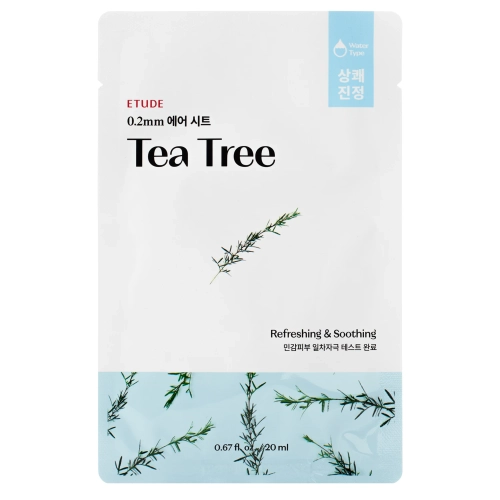 Etude House - 0.2mm Therapy Air Mask - Tea Tree - Maska z Ekstraktem Drzewa Herbacianego - 20ml