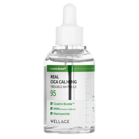 WELLAGE - Real Cica Calming 95 Trouble Ampoule - Kojąca Ampułka do Twarzy - 50ml