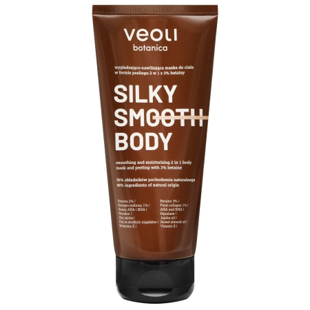 Veoli Botanica - Silky Smooth Body - Wygładzająco-Nawilżająca Maska do Ciała w Formie Peelingu 2w1 - 180ml