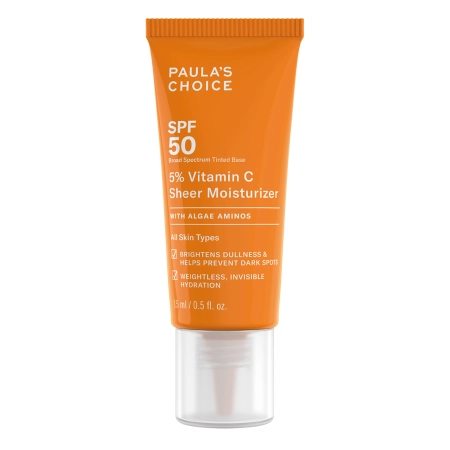 Paula's Choice - 5% Vitamin C Sheer Moisturizer SPF 50 - Nawilżający Krem Przeciwsłoneczny z Witaminą C - 15ml