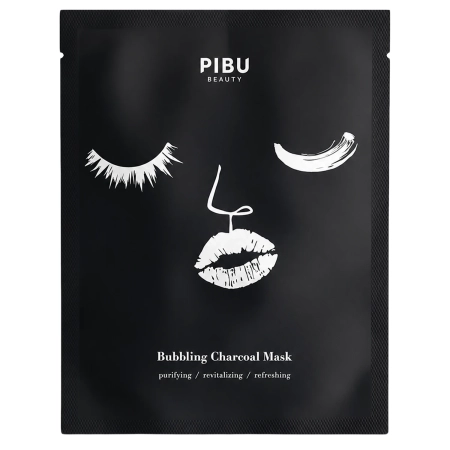 PIBU Beauty - Bubbling Charcoal Mask - Oczyszczająca Maska w Płachcie do Twarzy - 27ml