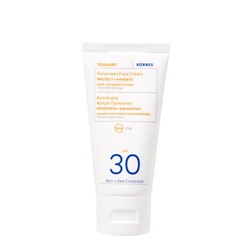 Korres - Yoghurt Sunscreen Face Cream-Gel SPF 30 - Żelowy Krem do Twarzy z Filtrem - 50ml
