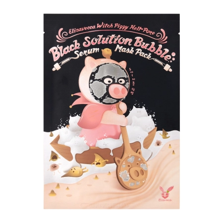 Elizavecca - Witch Piggy Hell Pore Black Solution Bubble Serum Mask - Bąbelkowa Maska ​​​​na Twarz - 28g