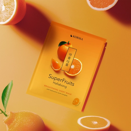 KORIKA - Superfruits Brightening Sheet Mask Hallabong - Rozświetlająca Maska do Twarzy w Płachcie - 1szt/25g