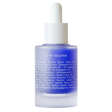  Transparent Lab - Cu-GF Solution – Serum Przeciwstarzeniowe z Peptydem Miedziowym 1% i Czynnikami Wzrostu 5% - 30 ml