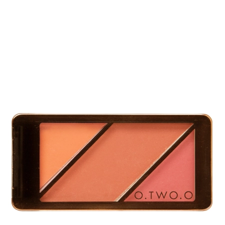 O.TWO.O - 3 in 1 Blusher Highlighter Contour - Zestaw Różów do Twarzy - 01 Pinkish - 10g