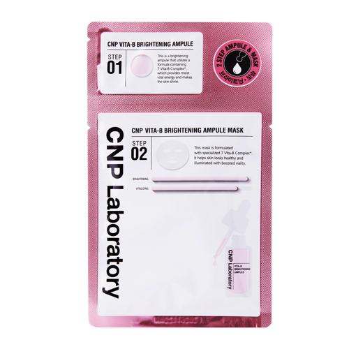 CNP Cosmetics - Vita-B Brightening Ampule 2-Step Mask - Rozjaśniająca Maska w Płachcie do Twarzy - 1,5ml + 25ml