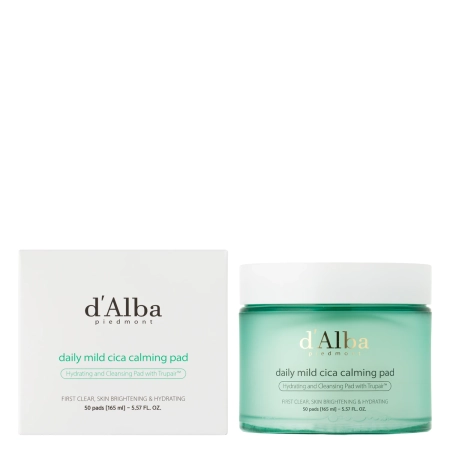 d’Alba - Daily Mild Cica Calming Pad - Kojące Płatki do Twarzy z Wąkrotą Azjatycką - 50szt