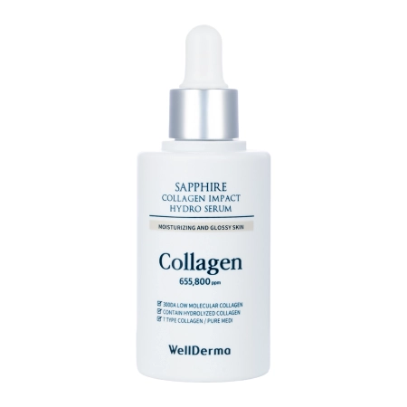 WellDerma - Sapphire Collagen Impact Hydro Serum - Nawilżające Serum do Twarzy - 50ml