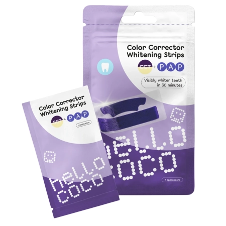 hello coco - Color Corrector Whitening Strips - Wybielające Paski do Zębów - 14szt