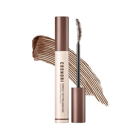 Cosnori - Perfect Setting Mascara Waterproof Long & Curl - Wydłużająco-Pogrubiający Tusz do Rzęs - Wodoodporny - 02 Cozy Brown - 7ml